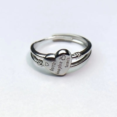 Minimalist Heart Shape Titanium Steel Open Rings