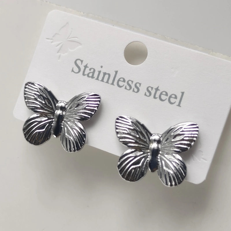 1 Pair Elegant Butterfly Bow Knot 304 Stainless Steel 18K Gold Plated Ear Studs