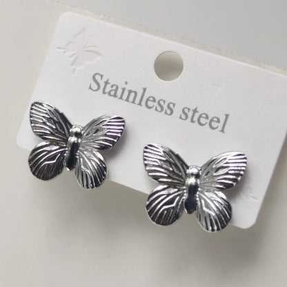 1 Pair Elegant Butterfly Bow Knot 304 Stainless Steel 18K Gold Plated Ear Studs