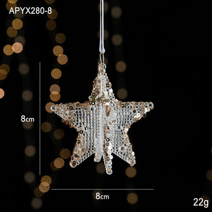 Christmas Ornaments Scene Decoration Supplies Christmas Tree Snowflakes Bells Small Hanging Decorations Crystal Transparent Hanging Ornaments