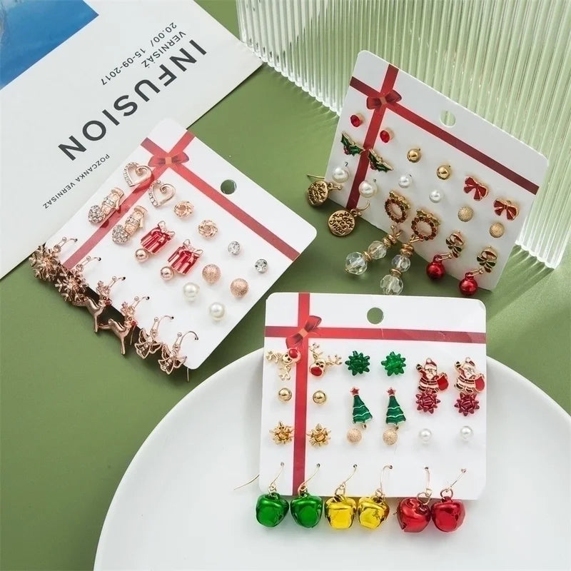 1 Set Cute Candy Bow Knot Snowflake Plating Alloy Earrings