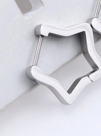 1 Piece Minimalist Solid Color Plating Stainless Steel Silver Plated Earrings