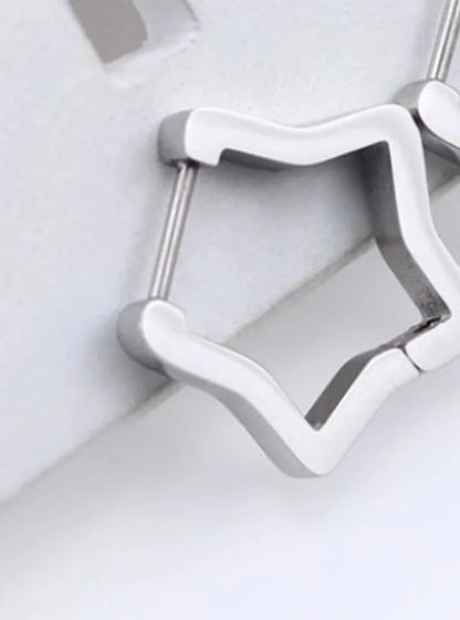 1 Piece Minimalist Solid Color Plating Stainless Steel Silver Plated Earrings