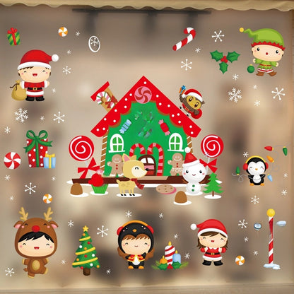 Christmas Casual Christmas Tree Santa Claus PVC Wall Sticker