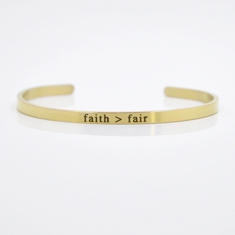 Minimalist Letter Stainless Steel Bangle