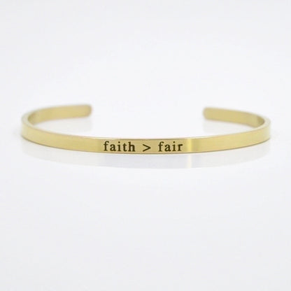 Minimalist Letter Stainless Steel Bangle
