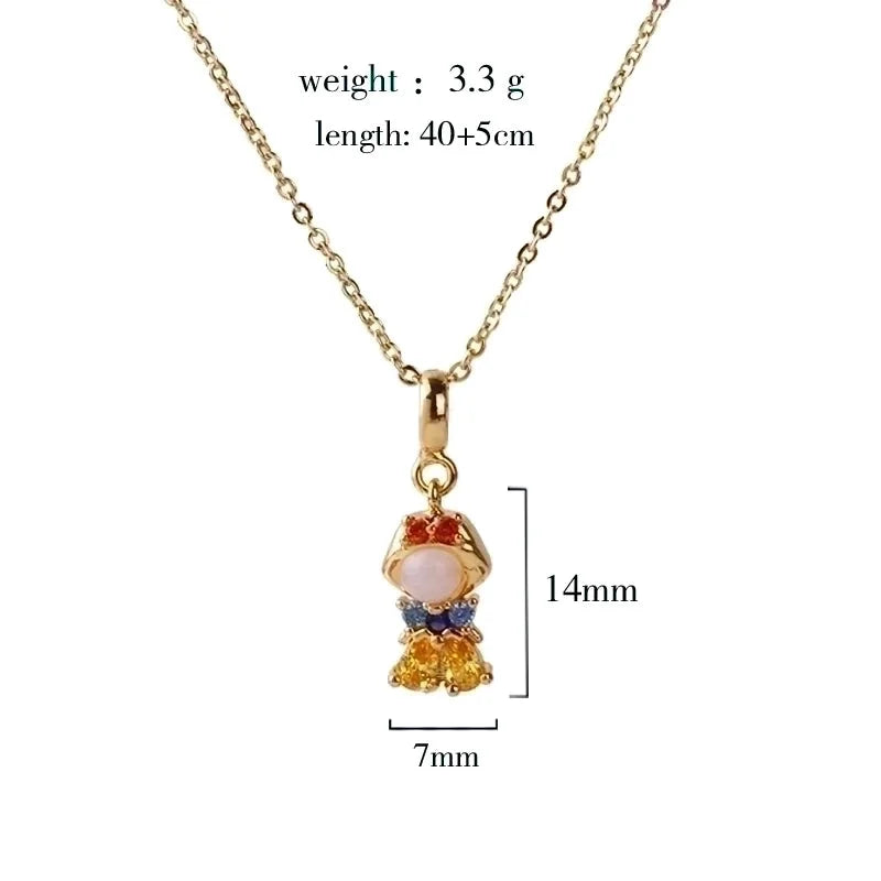 Princess Cute Human Copper Gem Crystal Zircon Pendant Necklace Necklace Pendant In Bulk