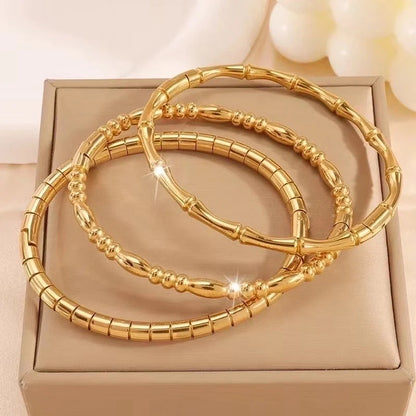 Minimalist Classic Style Geometric 304 Stainless Steel Silver Plated Bangle In Bulk