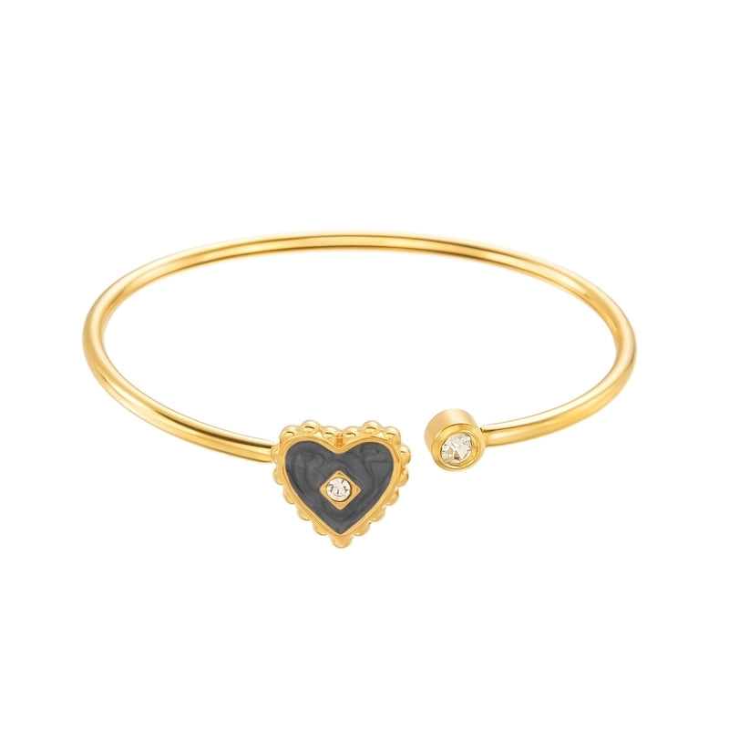Casual Elegant Lady Heart Shape 304 Stainless Steel Bangle In Bulk