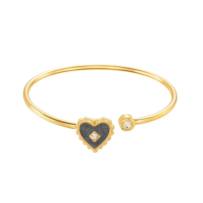 Casual Elegant Lady Heart Shape 304 Stainless Steel Bangle In Bulk