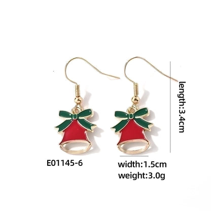 1 Pair Casual Cute Sweet Christmas Tree Santa Claus Christmas Socks Plating 304 Stainless Steel K Gold Plated Drop Earrings