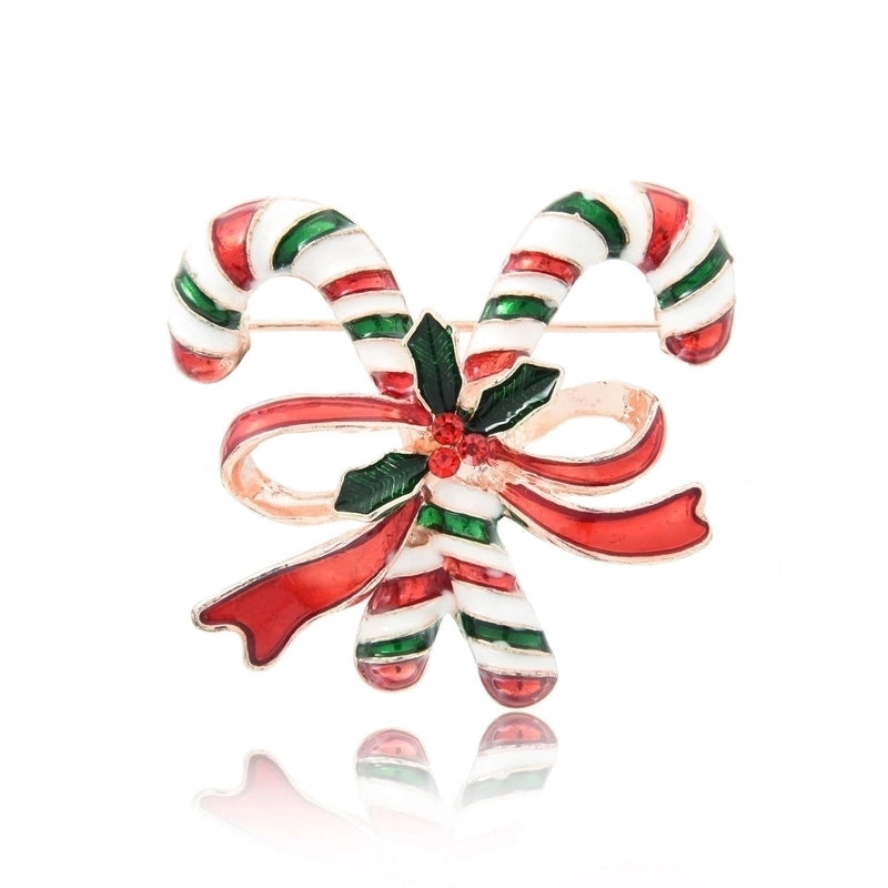 Cute Pin Christmas Tree Snowman Alloy Rhinestone Enamel Women'S Brooches