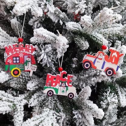 Cross-border Christmas Decorations Christmas Tree Pendant Snowflake Hanging Ball Pine Cone Gift Bag Christmas Old Man Small Drum Butterfly