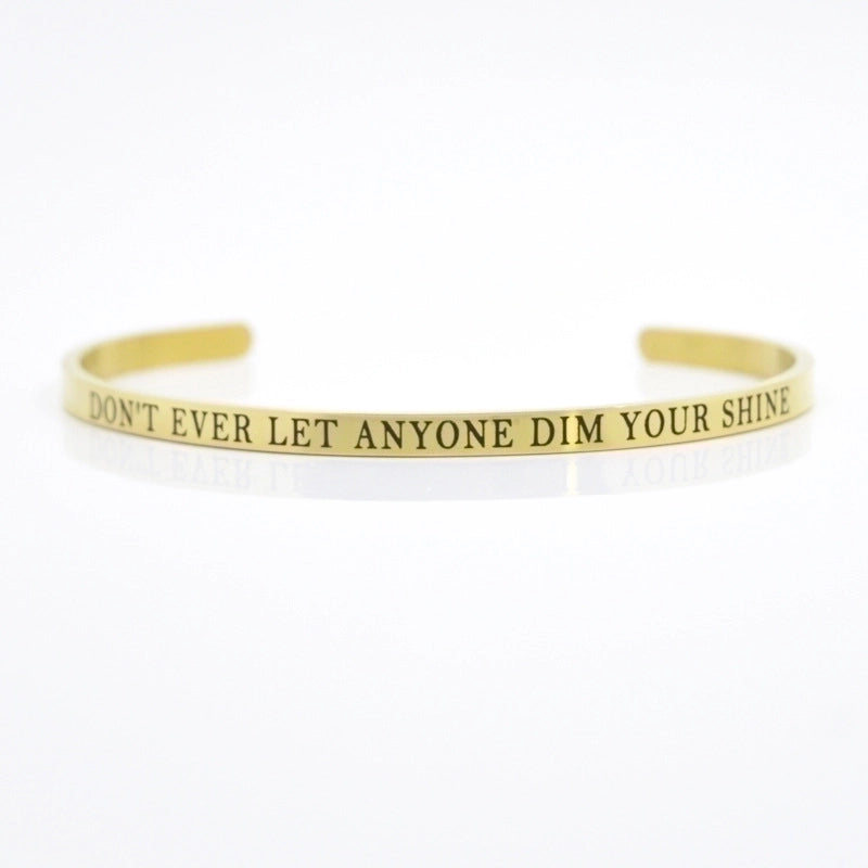 Minimalist Letter Stainless Steel Bangle