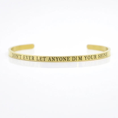 Minimalist Letter Stainless Steel Bangle