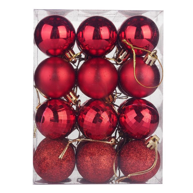 Christmas Ball 24 PCs 4cm Christmas Color Ball Plastic Bright Plating Ball Christmas Tree Decorations