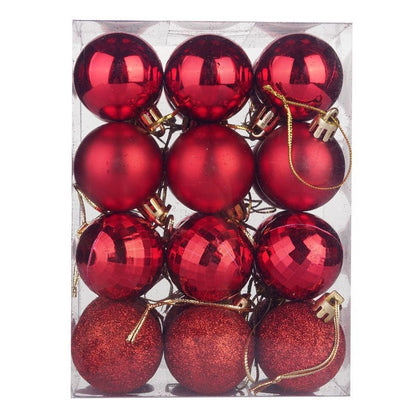 Christmas Ball 24 PCs 4cm Christmas Color Ball Plastic Bright Plating Ball Christmas Tree Decorations