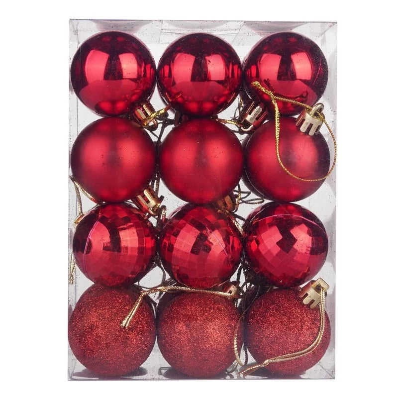 Christmas Ball 24 PCs 4cm Christmas Color Ball Plastic Bright Plating Ball Christmas Tree Decorations