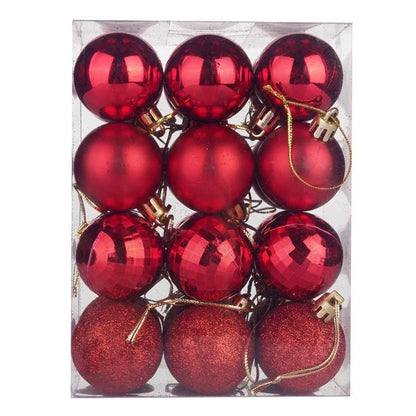Christmas Ball 24 PCs 4cm Christmas Color Ball Plastic Bright Plating Ball Christmas Tree Decorations