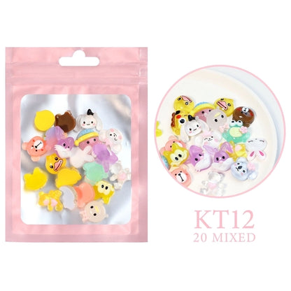 Cute Animal Fruit Flower Resin Nail Patches Nail Supplies