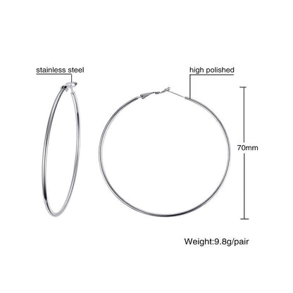 1 Pair Minimalist Geometric 304 Stainless Steel Gold Plated Hoop Earrings