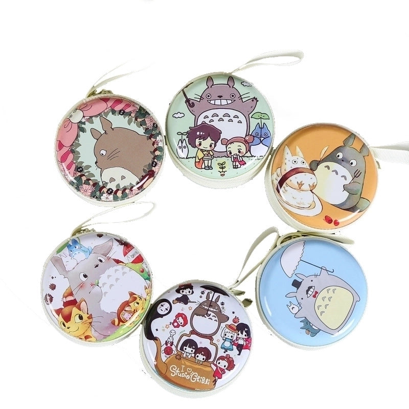 3 Pieces Women'S Cartoon Tinplate Zipper Coin Purses