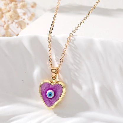Casual Cute Minimalist Heart Shape Alloy Copper Pendant Necklace