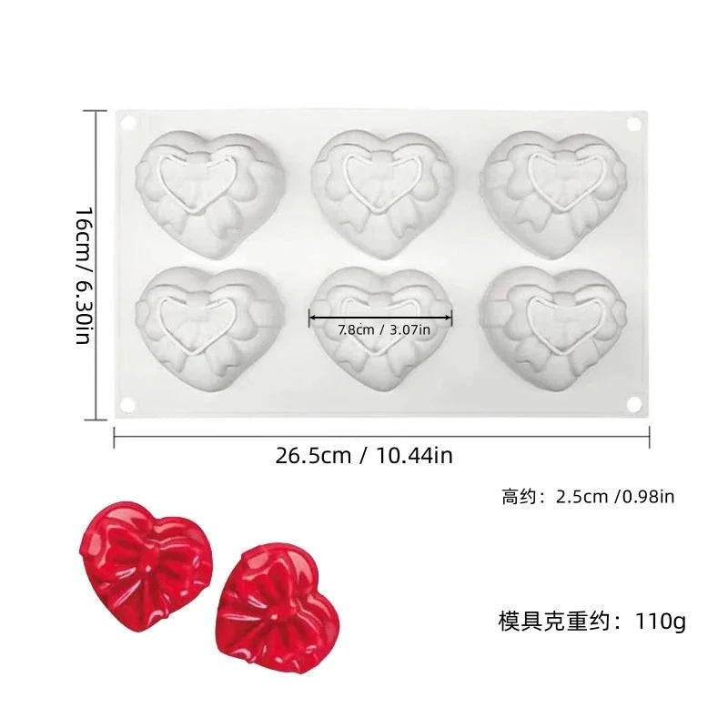 Casual Geometric Heart Shape Rose Silica Gel Kitchen Molds 1 Piece
