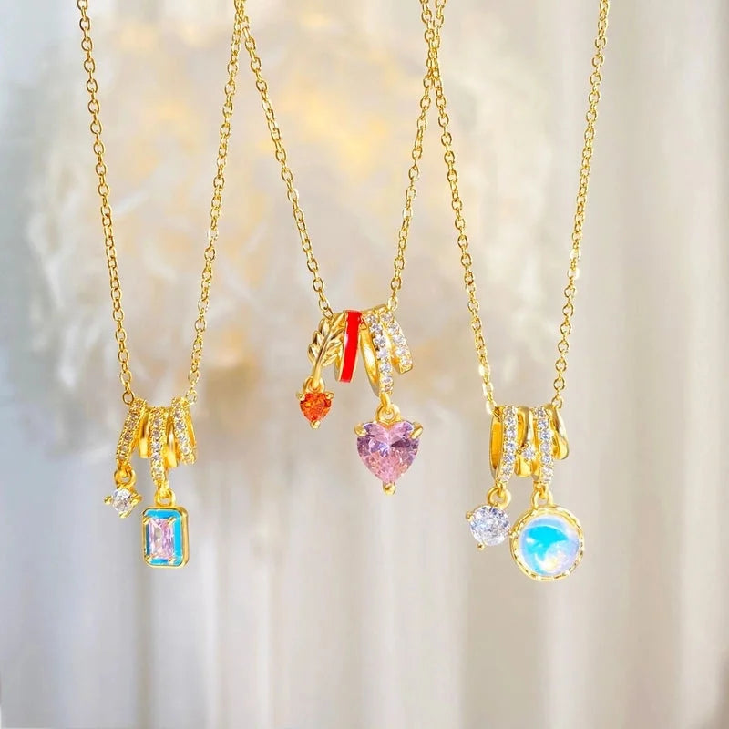 Copper Plating Geometric Pendant Necklace