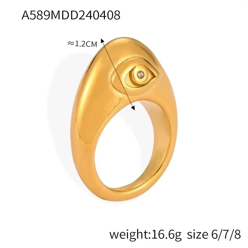 Casual Minimalist Commute Round Rectangle 304 Stainless Steel 18K Gold Plated Rhinestones Zircon Open Rings Rings In Bulk