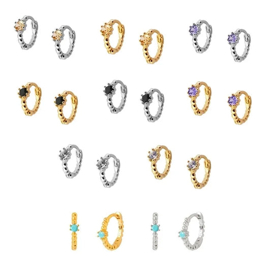 Fashion Geometric Plating Copper Artificial Gemstones Earrings