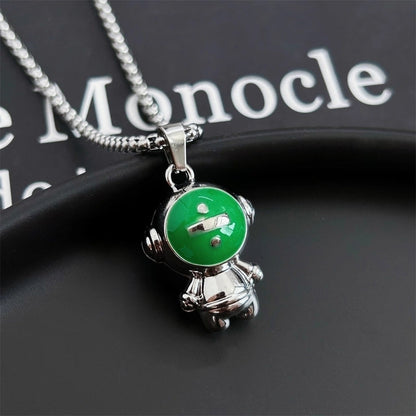 Hip-hop Animal Cartoon Character Alloy Titanium Steel Pendant Necklace In Bulk