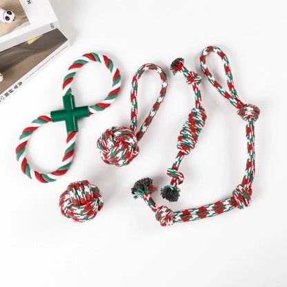 Cute Cotton Rope Christmas Infinite Twist Pet Toys
