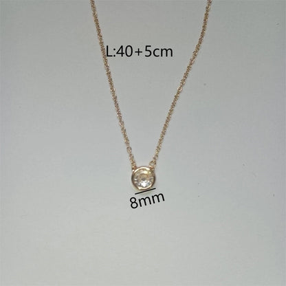 Minimalist Heart Shape Glass Copper 18K Gold Plated Plating Necklace