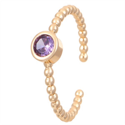 Copper Gold Plated Silver Plated Inlay Geometric Cross Zircon Open Rings