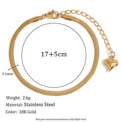 Women Fashion Circle Geometric Stainless Steel 18K Gold Plated Bracelets