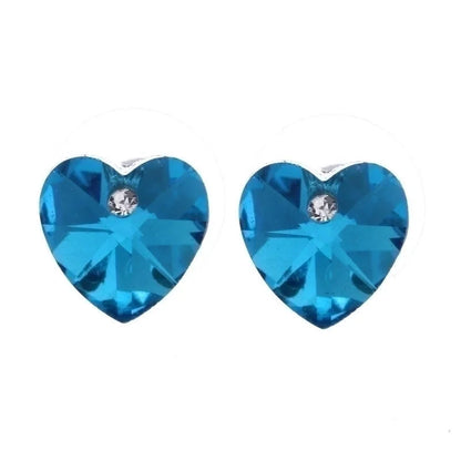 Korean Style Heart Inlaid Crystal Alloy Crystal Earrings