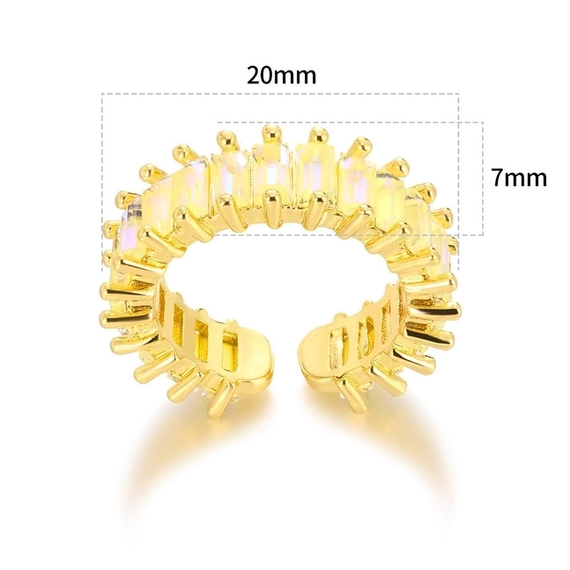 Modern Style Classic Style Geometric 304 Stainless Steel Zircon Plating Inlay Open Rings