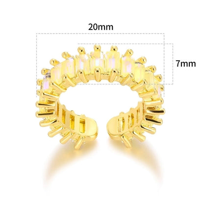 Modern Style Classic Style Geometric 304 Stainless Steel Zircon Plating Inlay Open Rings