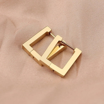 1 Pair Minimalist Triangle Hexagon Plating 304 Stainless Steel 18K Gold Plated Stainless Steel Earrings