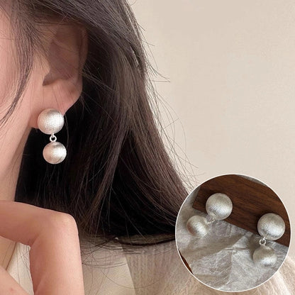 Korean Style S925 Silver Needle Personalized Geometric Double-layer Cross Circle Earrings Women's Retro Fashion Creative Earrings Ear Buckle Fashion