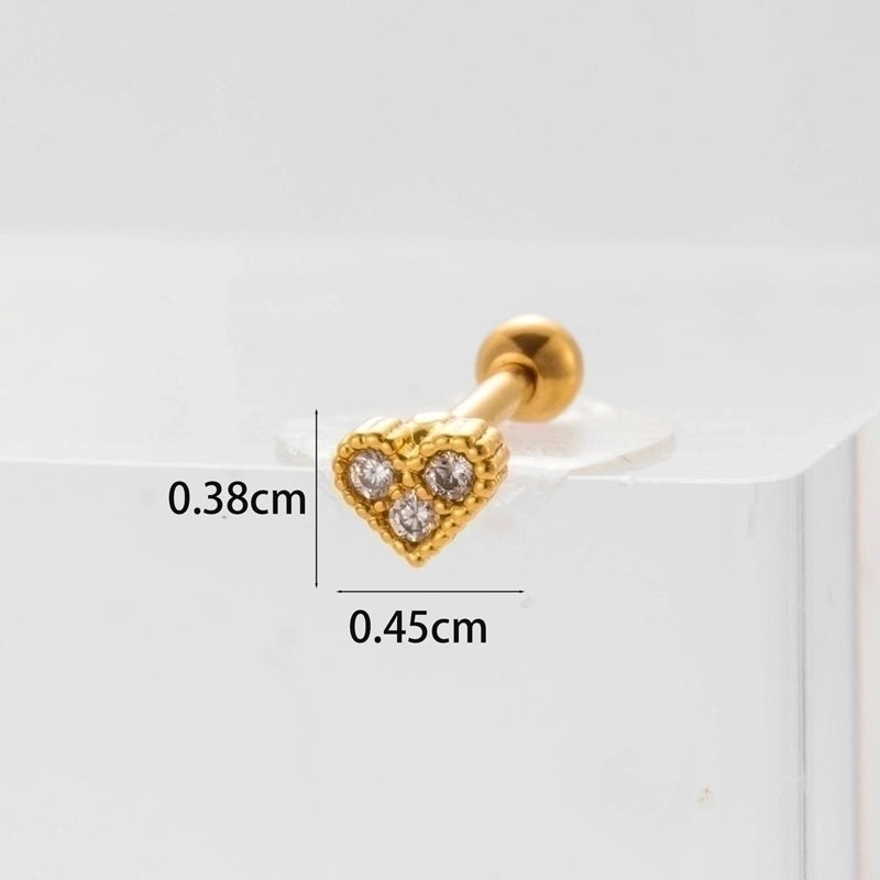 Ear Cartilage Rings & Studs Flower 316L Stainless Steel Copper Inlaid Zircon