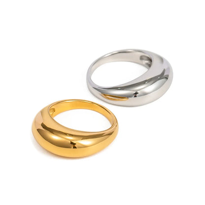 Women IG Style Geometric Stainless Steel 18K Gold Plated Rings