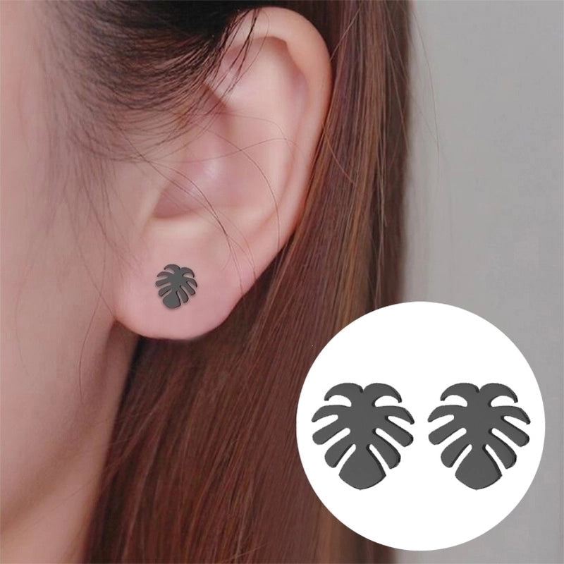 Fashion Palm Tree 304 Stainless Steel No Inlaid 18K Gold Plated Ear Studs