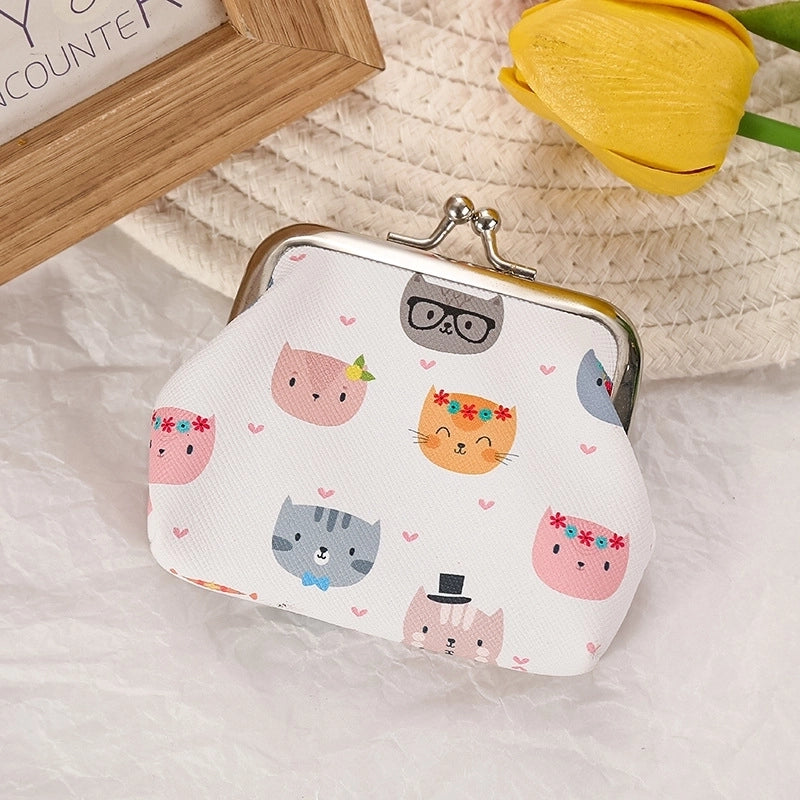 Women's Plant Pu Leather Buckle Kids Wallets