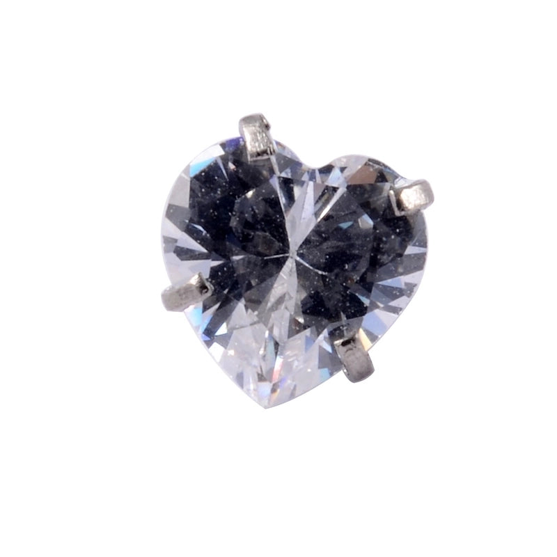 Stainless Steel Heart Labret Round Zircon Stud Earrings With Diamond XINGX Labret Lip Ring 2-5mm Zircon Earrings Accessories