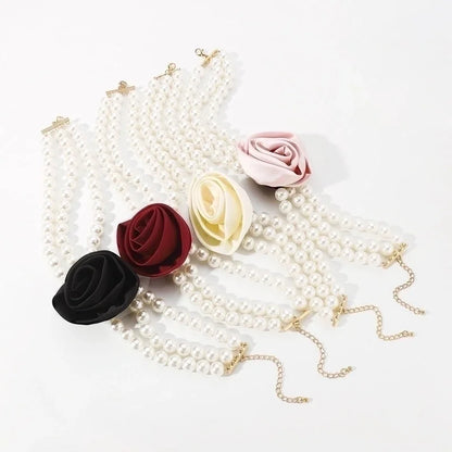 Elegant Flower Imitation Pearl Women's Necklace