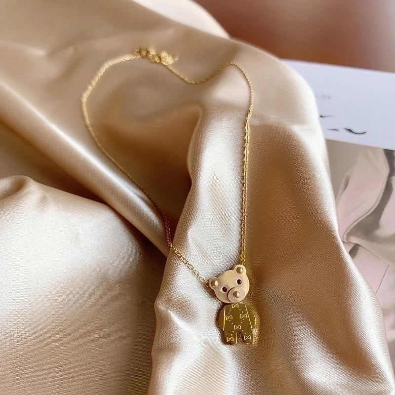 Minimalist Geometric Alloy Titanium Steel Plating Inlay Artificial Pearls Turquoise Rhinestones Necklace