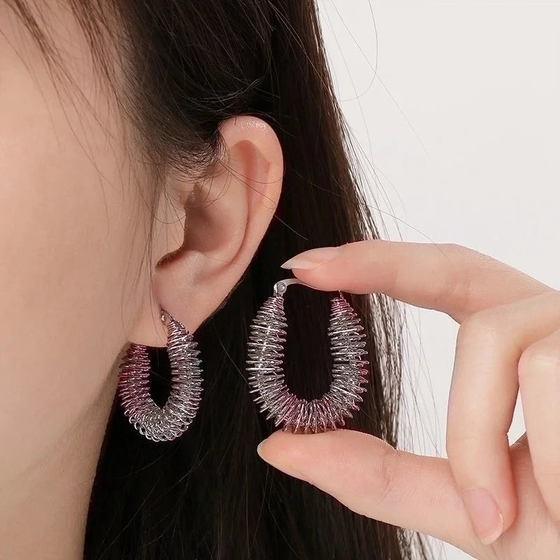 1 Pair Minimalist Geometric Irregular Titanium Steel 18K Gold Plated Hoop Earrings