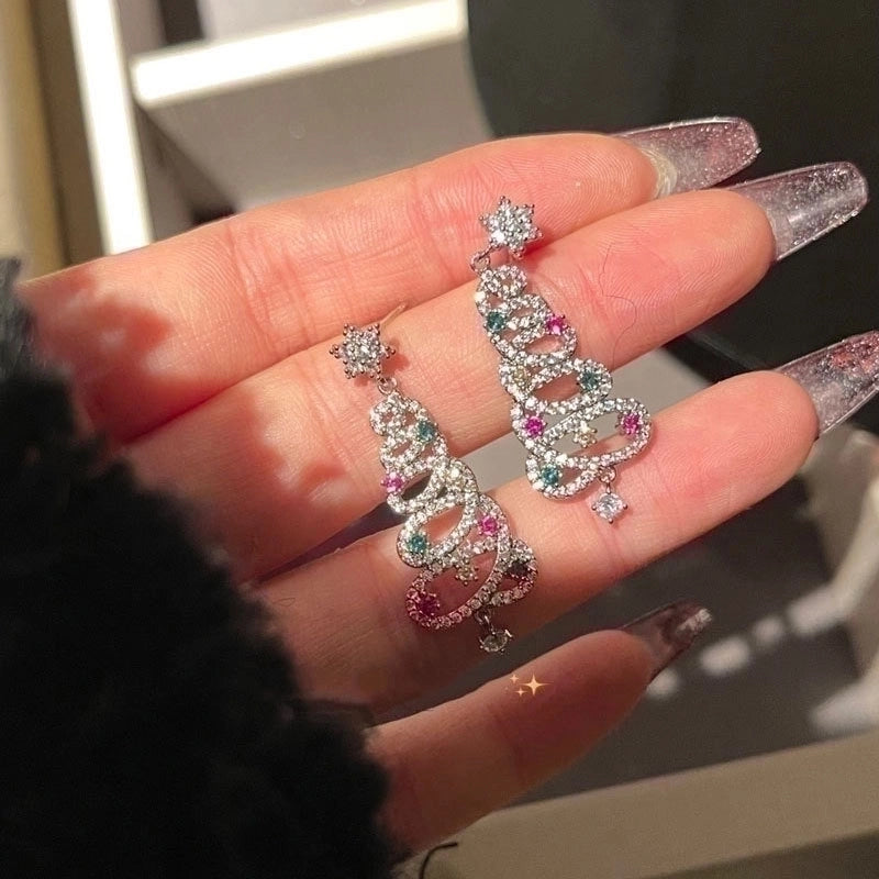 1 Pair Christmas Elegant Christmas Tree Plating Copper Ear Studs